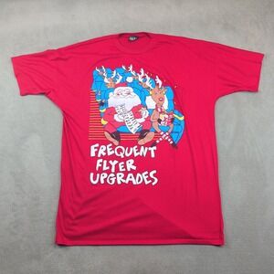 Vintage Kicks One Size Christmas T-Shirt Single Stitch Frequent Flyer Santa Red